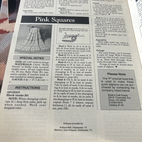 Lot of 2 Needlecraft Shop More 12 Hour Afghans 6 Easy To Make Crochet Patterns - Picture 6 of 7